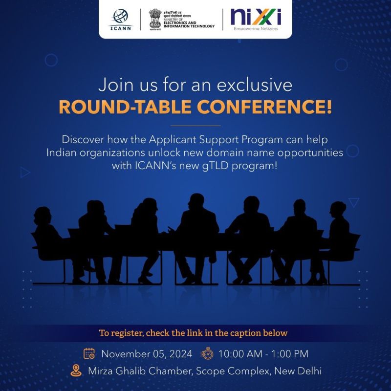 This Infographics shows Round-Table conference to explore new domain name opportunities through ICANN's Applicant Support System